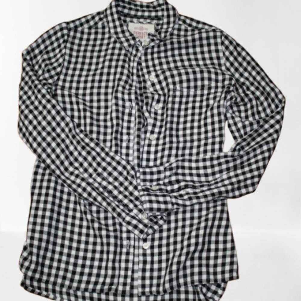 Super Soft Black & White Plaid "Flannel" Shirt